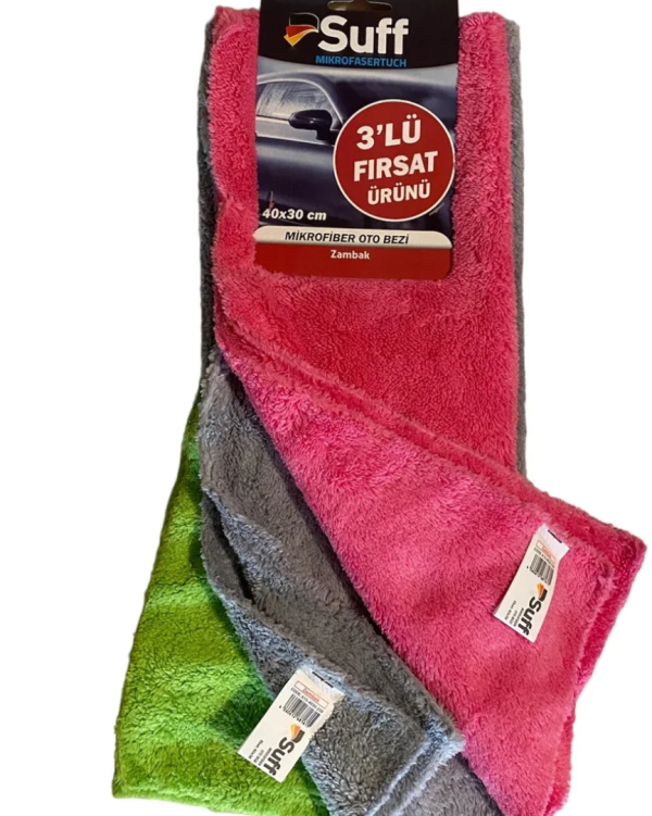 Suff 3'lü Fırsat Mikrofiber Kurulama Bezi (Orkide) 40x30 cm (A07-4030-250)