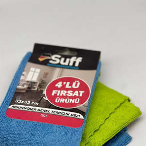 Suff 4'lü Fırsat Mikrofiber Temizlik Bezi (Gül) 32x32cm (A02-3232-210LZ)