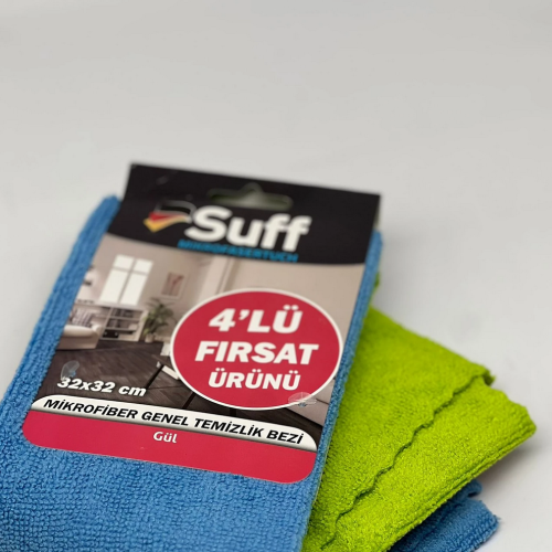 Suff 4’lü Fırsat Mikrofiber Temizlik Bezi (Gül) 32x32cm (A02-3232-210LZ)
