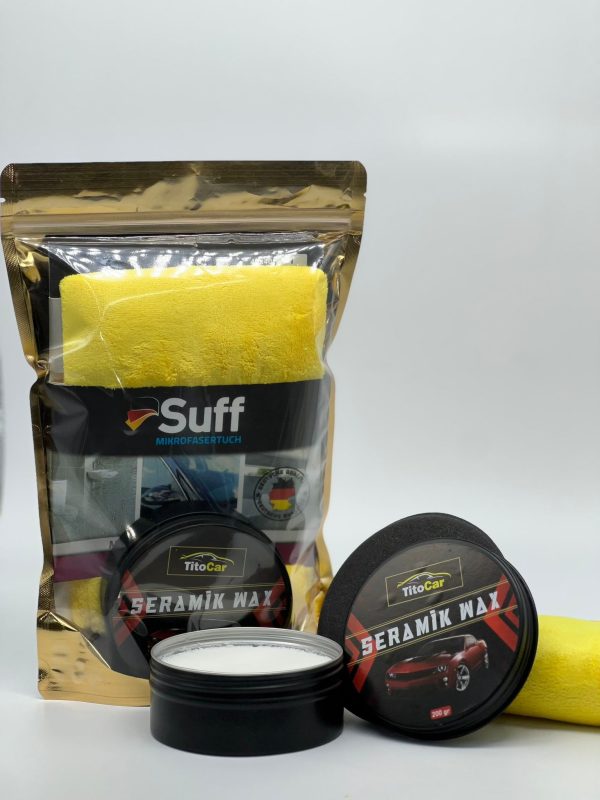 TitoCar Seramik Wax 200 gr Mikrofiber Bez ve Ped Hediyeli
